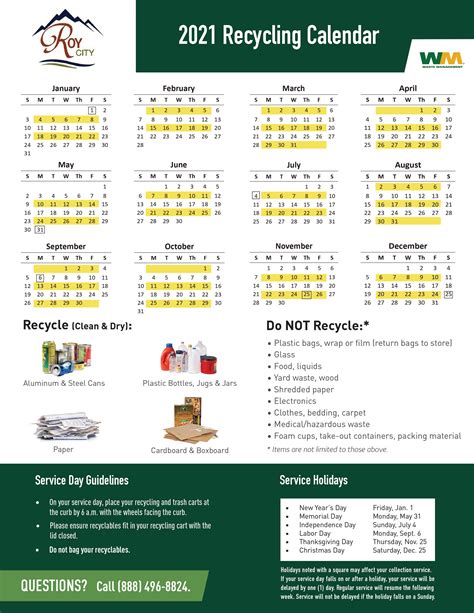 Marin Recycling Calendar